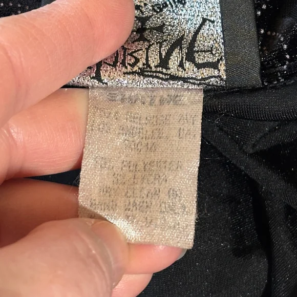 Vintage Shrine Of Hollywood Black Velvet Floral Button Down Shirt Men’s Medium - Picture 13 of 14